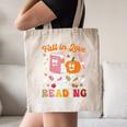 Retro Fall In Love With Learning Pumpkin Autumn Teacher Canvas Tote Bag, novelty gifts, funny gifts