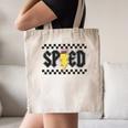Retro SPED Teacher Pencil Lightning Bolt Back To School Canvas Tote Bag, novelty gifts, funny gifts