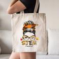STEM Teacher Messy Bun Fall Vibes Autumn Thanksgiving Men Women Canvas Tote Bag, novelty gifts, funny gifts