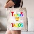 T Is For Teacher And Tacos For Teacher & Tacos Lovers Canvas Tote Bag, novelty gifts, funny gifts