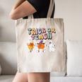 Trick Or Teach Candy Corn Pumpkin Ghost Teacher Canvas Tote Bag, novelty gifts, funny gifts