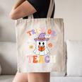 Trick Or Teach Teacher Groovy Ghost Halloween Teacher Canvas Tote Bag, novelty gifts, funny gifts Trick Or Teach Teacher Groovy Ghost Halloween Teacher Canvas Tote Bag, novelty gifts, funny gifts