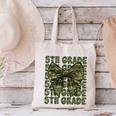 5th Grade Teacher Student Camo Bow Back To School Canvas Tote Bag, gift for family, gift for coworker