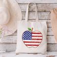 American Flag Teachers Students Apple 4th Of July Vintage Canvas Tote Bag, gift for family, gift for coworker American Flag Teachers Students Apple 4th Of July Vintage Canvas Tote Bag, gift for family, gift for coworker