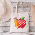 Back To School Pencil And Apple Teacher Student Canvas Tote Bag, gift for family, gift for coworker Back To School Pencil And Apple Teacher Student Canvas Tote Bag, gift for family, gift for coworker