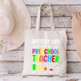 Battery Life Of a Preschool School Teacher School Week Canvas Tote Bag, gift for family, gift for coworker Battery Life Of a Preschool School Teacher School Week Canvas Tote Bag, gift for family, gift for coworker