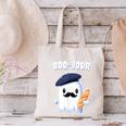 Boo Jour Ghost French Teacher Vintage Teacherlife Groovy Canvas Tote Bag, Groovy Teacher Tote Bags, gift for family, gift for coworker