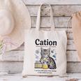 Cation Shirt Cat Science Chemistry Teacher Chemist Pun Canvas Tote Bag, Science Teacher Tote Bags, gift for family, gift for coworker