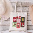 Christmas Teacher Stamps Canvas Tote Bag, gift for family, gift for coworker