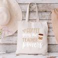 Coffee Gives Me Teacher Powers Teacher Canvas Tote Bag, gift for family, gift for coworker