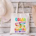 Color The World With Kindness Teachers Back To School Canvas Tote Bag, gift for family, gift for coworker
