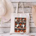 Cute Ghost Book Reading Books Lover Spooky Teacher Halloween Canvas Tote Bag, gift for family, gift for coworker