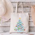 DNA Helix Christmas Tree Scientist Biology Science Teacher Canvas Tote Bag, Science Teacher Tote Bags, gift for family, gift for coworker