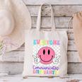 Everyone Communicates Differently Autism Awareness Teacher Canvas Tote Bag, gift for family, gift for coworker