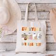 Everyone Communicates Differently Halloween Sped Teacher Canvas Tote Bag, gift for family, gift for coworker