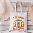 Fall In Love With Learning Book Lover Autumn Pumpkin Teacher Canvas Tote Bag, gift for family, gift for coworker Fall In Love With Learning Book Lover Autumn Pumpkin Teacher Canvas Tote Bag, gift for family, gift for coworker