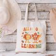 Fall In Love With Learning Retro Autumn Thanksgiving Teacher Canvas Tote Bag, gift for family, gift for coworker