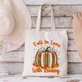 Fall In Love With Reading Pumpkin Autumn Librarians Teacher Canvas Tote Bag, gift for family, gift for coworker