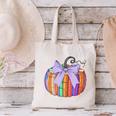 Fall Pumpkin Books Lover Halloween Teacher Teaching Staff Canvas Tote Bag, gift for family, gift for coworker