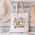 First Grade Teacher Wildflower Back To School Floral Outfits Canvas Tote Bag, First Grade Teacher Tote Bags, gift for family, gift for coworker