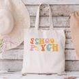 Groovy Retro School Psych Teacher School Psychologist For Men Women Girls Kids Canvas Tote Bag, Groovy Teacher Tote Bags, gift for family, gift for coworker