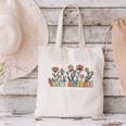 Groovy Tiny Human Tamer Floral Kindergarten Teacher Canvas Tote Bag, Groovy Teacher Tote Bags, gift for family, gift for coworker