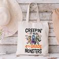 Halloween Teacher Creepin It Real With My 4th Grade Monsters Canvas Tote Bag, 4th Grade Teacher Tote Bags, gift for family, gift for coworker Halloween Teacher Creepin It Real With My 4th Grade Monsters Canvas Tote Bag, 4th Grade Teacher Tote Bags, gift for family, gift for coworker