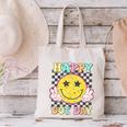 Happy Dot Day Hippie Flowers Smile Face Groovy Teacher Kids Canvas Tote Bag, Groovy Teacher Tote Bags, gift for family, gift for coworker Happy Dot Day Hippie Flowers Smile Face Groovy Teacher Kids Canvas Tote Bag, Groovy Teacher Tote Bags, gift for family, gift for coworker