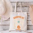 Haunted By 6x7 Math Teacher Halloween Pun Canvas Tote Bag, gift for family, gift for coworker