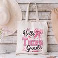 Hello Third Grade First Day Of School Coquette Teacher Girl Canvas Tote Bag, First Grade Teacher Tote Bags, gift for family, gift for coworker Hello Third Grade First Day Of School Coquette Teacher Girl Canvas Tote Bag, First Grade Teacher Tote Bags, gift for family, gift for coworker