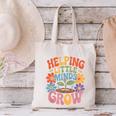 Helping Little Minds Grow Teacher First Day Back To School Canvas Tote Bag, gift for family, gift for coworker Helping Little Minds Grow Teacher First Day Back To School Canvas Tote Bag, gift for family, gift for coworker