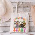 Inclusion Isnt Scary Halloween Skeleton Ghost Sped Teacher Canvas Tote Bag, gift for family, gift for coworker Inclusion Isnt Scary Halloween Skeleton Ghost Sped Teacher Canvas Tote Bag, gift for family, gift for coworker