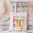 Inclusion Is My Jam SPED Teacher Special Education Teacher Canvas Tote Bag, gift for family, gift for coworker