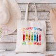 Its Okay To Feel All The Feels Mood Color Crayons Teacher Canvas Tote Bag, gift for family, gift for coworker