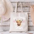 Just A Teacher Who Loves Cows Shirt Cute Highland Cow Canvas Tote Bag, gift for family, gift for coworker