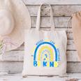 Be Kind Rainbow Down Syndrome Awareness Teacher Blue Yellow Canvas Tote Bag, gift for family, gift for coworker