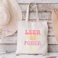 Leer Es Poder Groovy Spanish Teacher Bilingual Maestra Men Women Canvas Tote Bag, Groovy Teacher Tote Bags, gift for family, gift for coworker