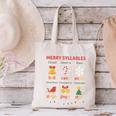 Merry Syllables Teacher Christmas Educational Kids Canvas Tote Bag, gift for family, gift for coworker Merry Syllables Teacher Christmas Educational Kids Canvas Tote Bag, gift for family, gift for coworker