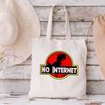 Nerdy No Internet Dinosaur Computer Science Teacher Canvas Tote Bag, Science Teacher Tote Bags, Internet Tote Bags, gift for family, gift for coworker