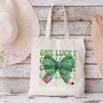 One Lucky Teacher Coquette Bow St Patricks Day Teacher Canvas Tote Bag, gift for family, gift for coworker One Lucky Teacher Coquette Bow St Patricks Day Teacher Canvas Tote Bag, gift for family, gift for coworker