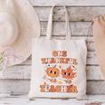One Thankful Teacher Fall Leaves Thanksgiving Retro Canvas Tote Bag, gift for family, gift for coworker