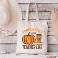 Pumpkin Spice And Teacher Life Halloween Teacher Canvas Tote Bag, gift for family, gift for coworker Pumpkin Spice And Teacher Life Halloween Teacher Canvas Tote Bag, gift for family, gift for coworker