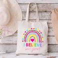 Rainbow I Believe In You Teacher Testing Day Canvas Tote Bag, gift for family, gift for coworker