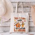Retro Fall In Love With Learning Autumn Pumpkin Teacher Kids Canvas Tote Bag, gift for family, gift for coworker Retro Fall In Love With Learning Autumn Pumpkin Teacher Kids Canvas Tote Bag, gift for family, gift for coworker