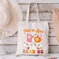 Retro Fall In Love With Learning Pumpkin Autumn Teacher Canvas Tote Bag, gift for family, gift for coworker