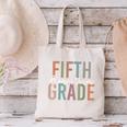 Retro Fifth Grade Dream Team Groovy Teacher Back To School Men Women Girls Kids Canvas Tote Bag, Groovy Teacher Tote Bags, gift for family, gift for coworker