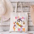 Retro Floral Ghost Trick Or Teach Groovy Teacher Halloween Canvas Tote Bag, Groovy Teacher Tote Bags, gift for family, gift for coworker Retro Floral Ghost Trick Or Teach Groovy Teacher Halloween Canvas Tote Bag, Groovy Teacher Tote Bags, gift for family, gift for coworker
