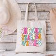 Retro Infant Teacher Vibes Women Daycare Teacher Canvas Tote Bag, gift for family, gift for coworker Retro Infant Teacher Vibes Women Daycare Teacher Canvas Tote Bag, gift for family, gift for coworker
