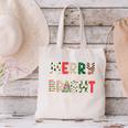 Retro Merry Teacher Bright Students Christmas Teacher Canvas Tote Bag, gift for family, gift for coworker
