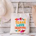 Retro Teach Love Inspire Back To School Teachers Canvas Tote Bag, gift for family, gift for coworker Retro Teach Love Inspire Back To School Teachers Canvas Tote Bag, gift for family, gift for coworker
